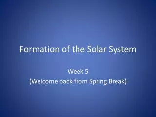 formation of the solar system