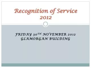recognition of service 2012