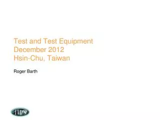 test and test equipment december 2012 hsin chu taiwan